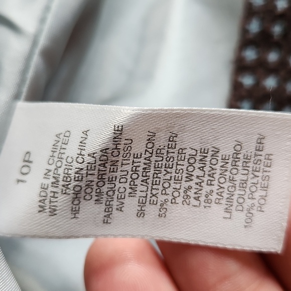 Vintage Liz Claiborne Brown Textured Double-Breasted Blazer - Picture 15 of 15